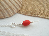 Sea glass bead necklace - red