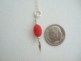 Sea glass bead necklace - red