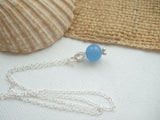 Sea glass bead necklace - baby blue