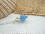 Sea glass bead necklace - baby blue