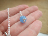 Sea glass bead necklace - baby blue