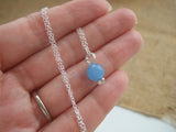 Sea glass bead necklace - baby blue