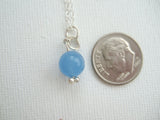 Sea glass bead necklace - baby blue