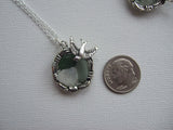 Birds Nest Pendant - green sea foam white