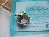 Birds Nest Pendant - green sea foam white