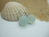 Sea Glass Marble Earrings, sterling silver leverback