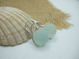 Sea Glass Marble Earrings, sterling silver leverback