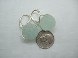 Sea Glass Marble Earrings, sterling silver leverback