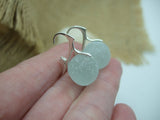 Sea Glass Marble Earrings, sterling silver leverback