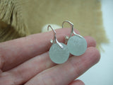 Sea Glass Marble Earrings, sterling silver leverback