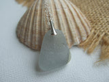Scottish TV Screen Sea Glass Pendant - Grey Beach Glass, Sterling