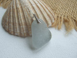 Scottish TV Screen Sea Glass Pendant - Grey Beach Glass, Sterling
