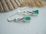 petite earrings with seaham sea glass in green