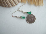 Seaham Sea Glass Multi Layered Green Hook Earrings