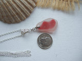 Scottish Pink Sea Glass Necklace Floral Setting Sterling Silver - Flawless