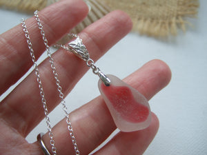 pink scottish sea glass pendant
