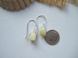 Wave Earrings - Yellow Milk Sea Glass From Seaham 2