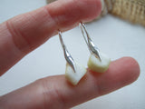 Wave Earrings - Yellow Milk Sea Glass From Seaham 2