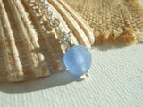 Sea Glass Bead Necklace - Blue Pineapple Pendant