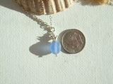 Sea Glass Bead Necklace - Blue Pineapple Pendant