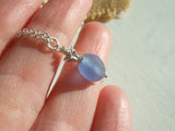 Sea Glass Bead Necklace - Blue Pineapple Pendant