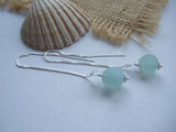 Sea Glass Codd Marble Romantic Threader Earrings