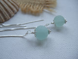 Sea Glass Codd Marble Romantic Threader Earrings