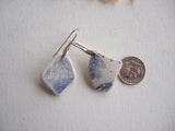 Scottish Sea Pottery Earrings - Blue Willow Pagoda Patterns