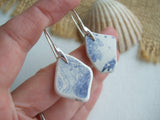 Scottish Sea Pottery Earrings - Blue Willow Pagoda Patterns