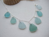 aqua sea glass necklace from japan