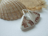 Sea pottery earrings - Brown Scottish Spongeware