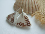 Sea pottery earrings - Brown Scottish Spongeware