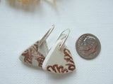 Sea pottery earrings - Brown Scottish Spongeware