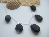 secret sea glass black necklace