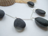 Seaham Secret Sea Glass Necklace - Layered Dark Sea Glass