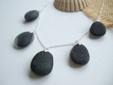 Seaham Secret Sea Glass Necklace - Layered Dark Sea Glass