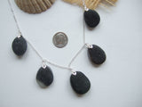 Seaham Secret Sea Glass Necklace - Layered Dark Sea Glass