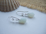 Seaham Opalescent Sea Glass Earrings, Dangling Heart Earrings