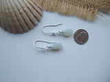 Seaham Opalescent Sea Glass Earrings, Dangling Heart Earrings