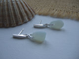 Minimalist Studs- Opalescent sea glass