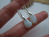 Waves - Opalescent sea glass earrings, opaque