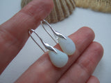 Waves - Opalescent sea glass earrings, opaque