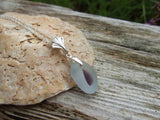 Dusty Purple Seaham Multi Sea Glass Pendant Leaf Design