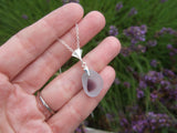 Dusty Purple Seaham Multi Sea Glass Pendant Leaf Design
