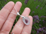 Dusty Purple Seaham Multi Sea Glass Pendant Leaf Design