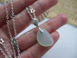 opalescent sea glass pendant with star chain