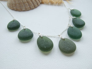 seaham sea glass green necklace