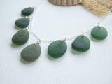 Green Sea Glass Necklace, Sterling Silver 18", Seaham Beach Glass