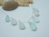 sea foam and white sea glass mix necklace