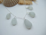 Seaham sea glass necklace - shades of grey 18" sterling silver